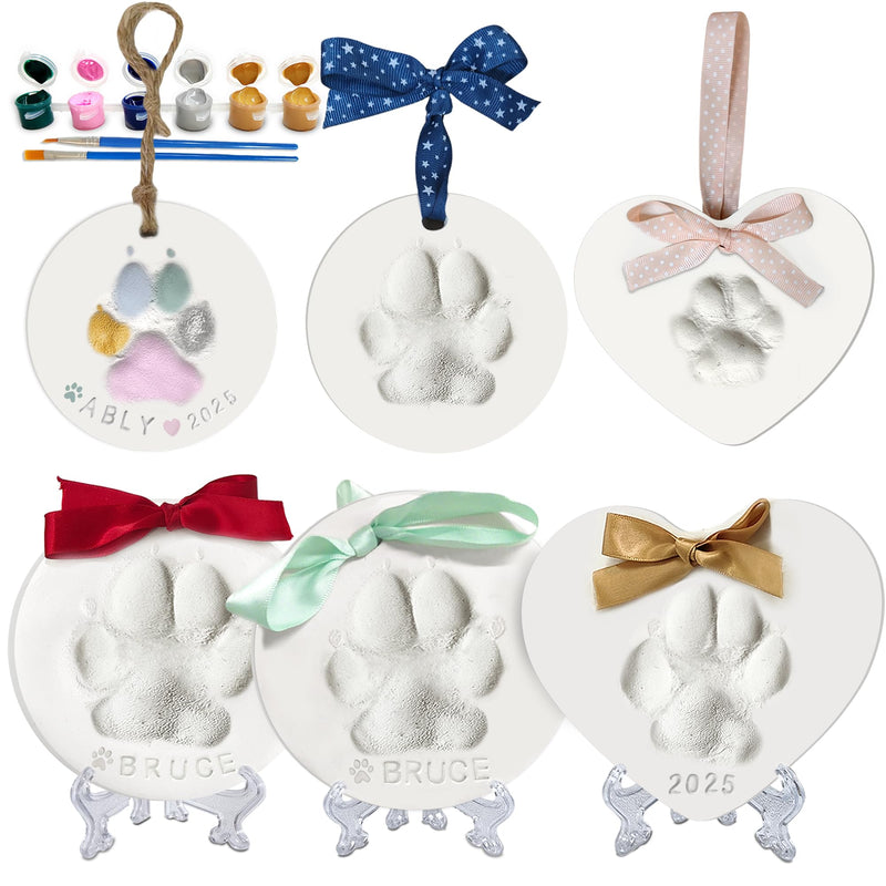 MYPAWLETS Dog or Cat Pawprints Keepsake Kit,Make 3 Clay Paw Print Ornaments,Soft & Non-Toxic Clay,Pet Paw Prints Impression Kit,Dogs Christmas Tree Ornament,Gift for Pet Lovers