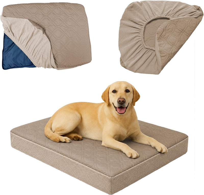 Dog Bed Cover Waterproof, Non-Slip Rectangular Pet Bed Protector for Dogs & Cats, Removable Washable Bed Sheet Replaceme