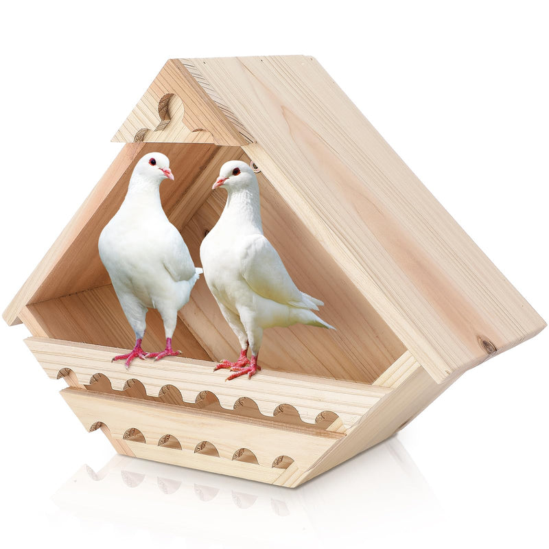 DoubleFill 1 Pcs Cedar Dove Nesting Box Bird House Outdoor Wood Triangular Opening Bird Box House for Doves Nesting and Roosting Platform Garden Decoration