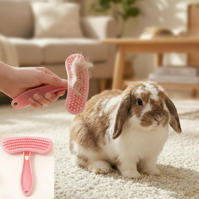MCTOURY Rabbit Brush for Shedding Grooming: Effective at Removing 99% Loose Hair - Gentle Massage Appears Relaxed Comfor