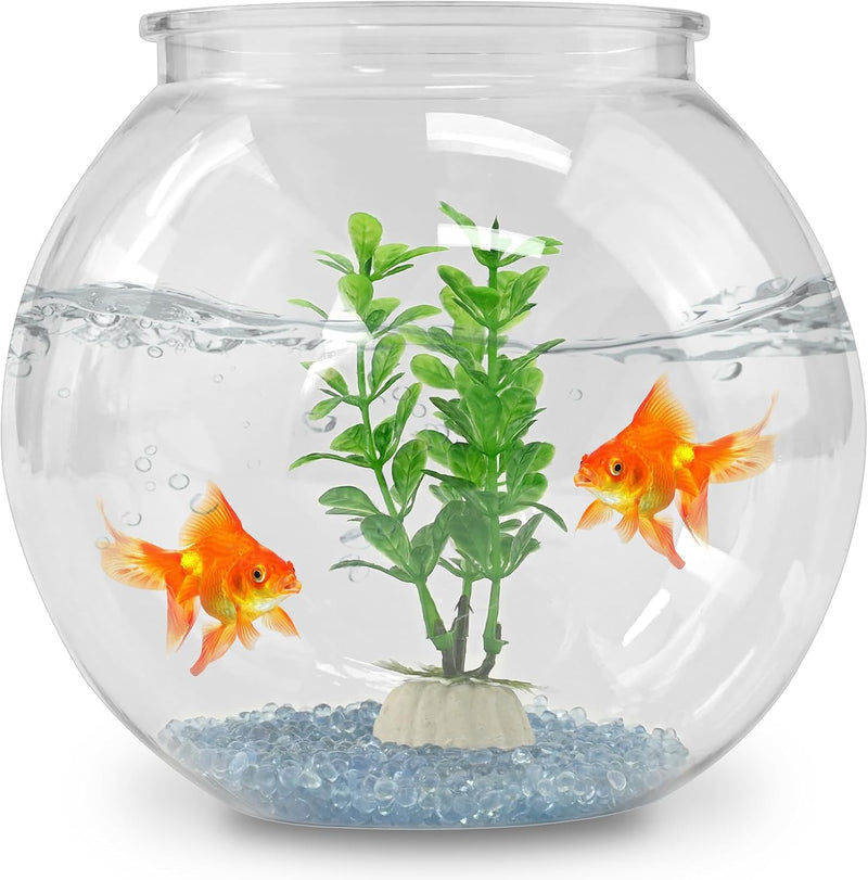 Plastic Goldfish Fish Bowl Drum Clear Aquarium Starter Kits