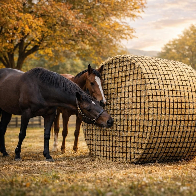 6x6 ft Round Bale Hay Net – Slow Feeder for Horses & Livestock, Extra Dense 2