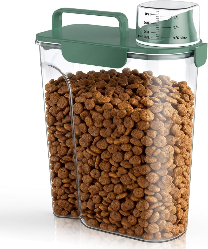 Uppetly Dog Cat Food Storage Container, 5-7Lbs Pet Food Containers, Airtight Cat Food Container with Portable Handle & M