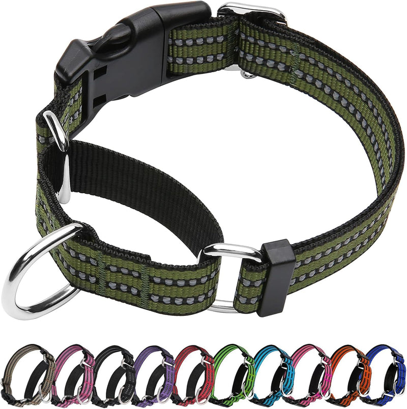 Martingale Collar for Dogs, No Pull No Choking(Forest Green,L)