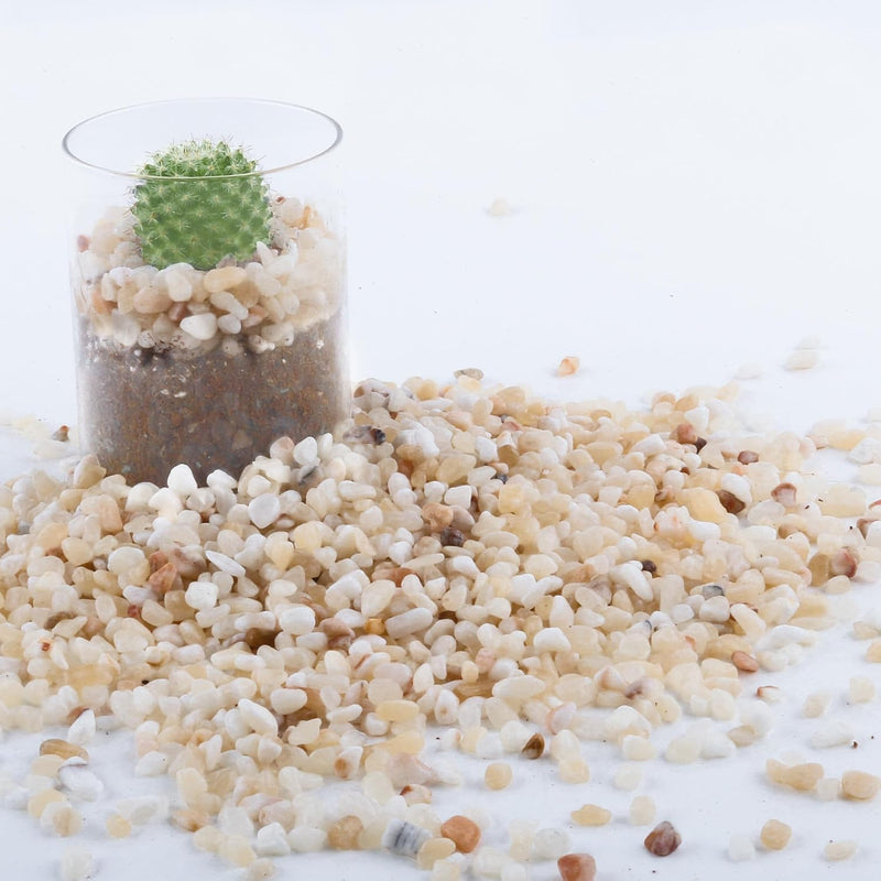 CJGQ 2.4lb Aquarium Gravel for Plants, 1/5Inch Outdoor Decorative River Rocks for Succulents and Cactus Landscaping, Gar
