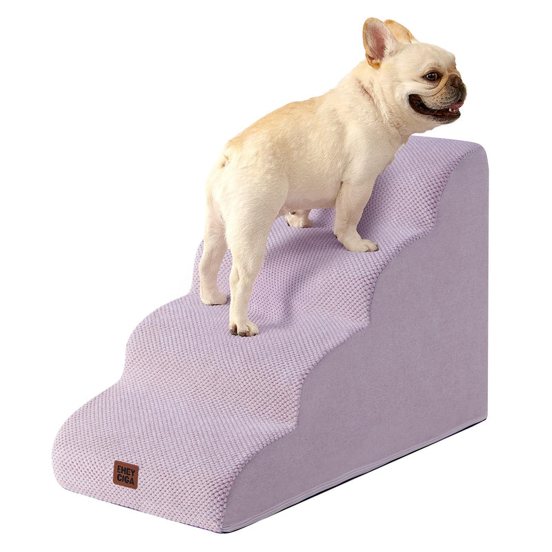 EHEYCIGA Curved Dog Stairs Ramp for High Beds 19.7