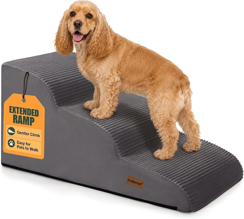Aodisman 3-Step Dog Stairs for Small Dogs, 16