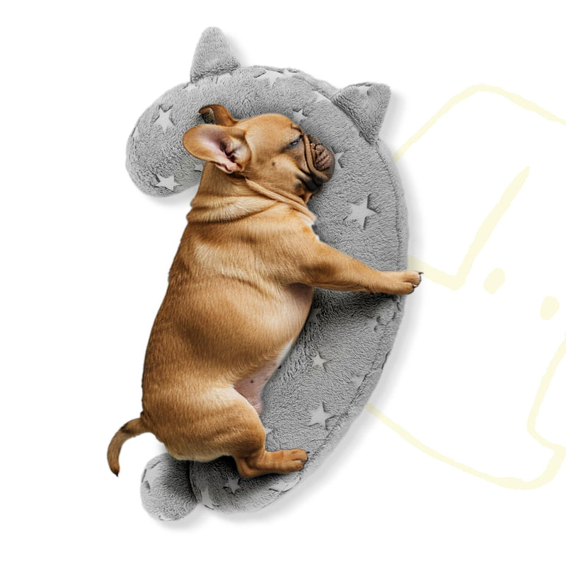 POMESEA Dog Calming Pillow, Glow in The Dark Dog Put Head on, Soft Question Mark Pillows for Dogs, Kids, Adults, Washable Dog Bed Pillow, Cozy Dog Body Pillow (M Gray)