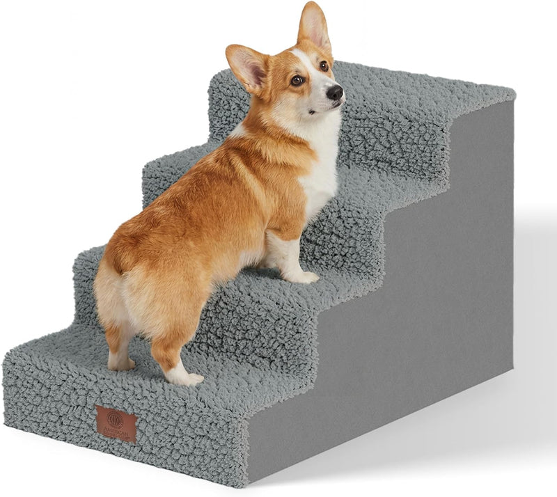 AKC 4-Step Pet Stairs for Small Dogs & Cats, 16 in High, Removable Cover