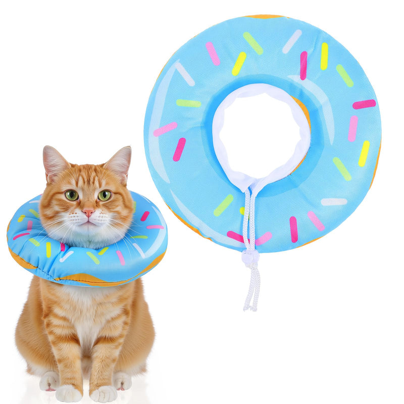 Hpmjz Cat Cone Collar Adjustable Cat Recovery Collar Soft Cone Cute Cats Collars After Surgery Kitten Recovery Cones to Stop Licking Pet Elizabethan Collars for Cats Kittens and Puppies(Blue)
