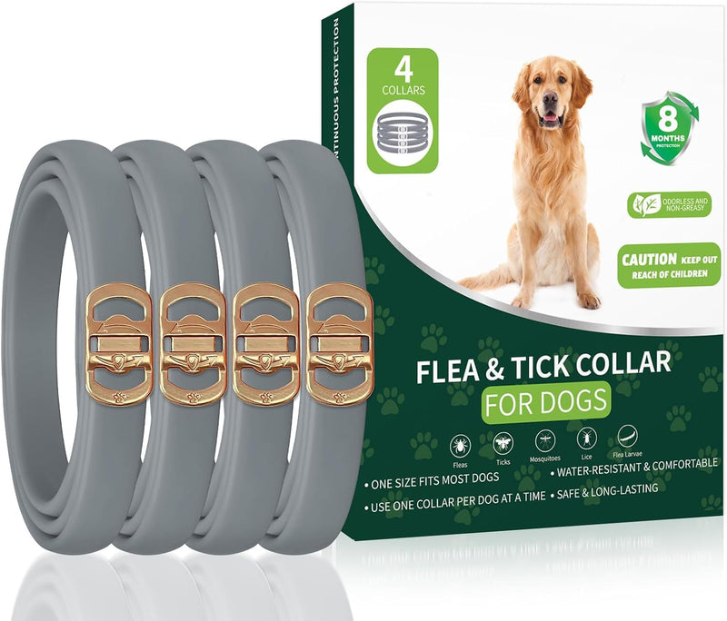 4 Pack Flea Collar for Dogs, 32 Months Flea and Tick Prevention for Dogs