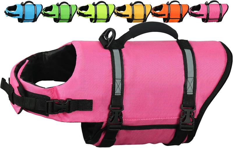 AMZNOVA Dog Swim Vest Rip Stop Dog Life Vest Lifejacket