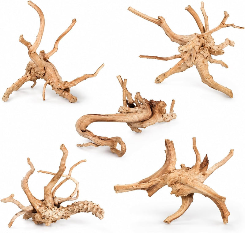 Natural Driftwood for Aquarium, Spider Wood Fish Tank Decor, Real Solid Wood Aquarium Driftwood for Aquascaping and Terr