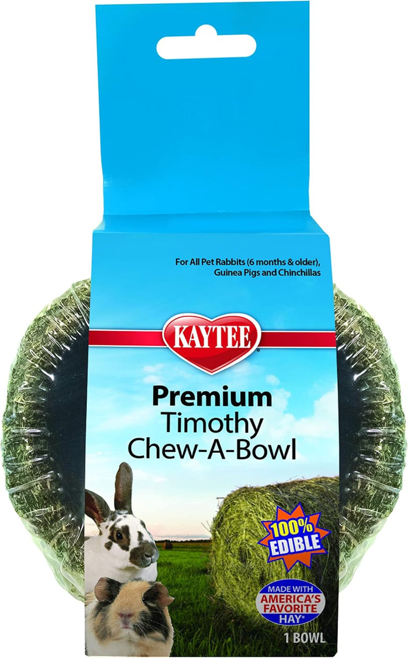 Kaytee Premium Timothy Hay Chew-A-Bowl for Rabbits, Guinea Pigs