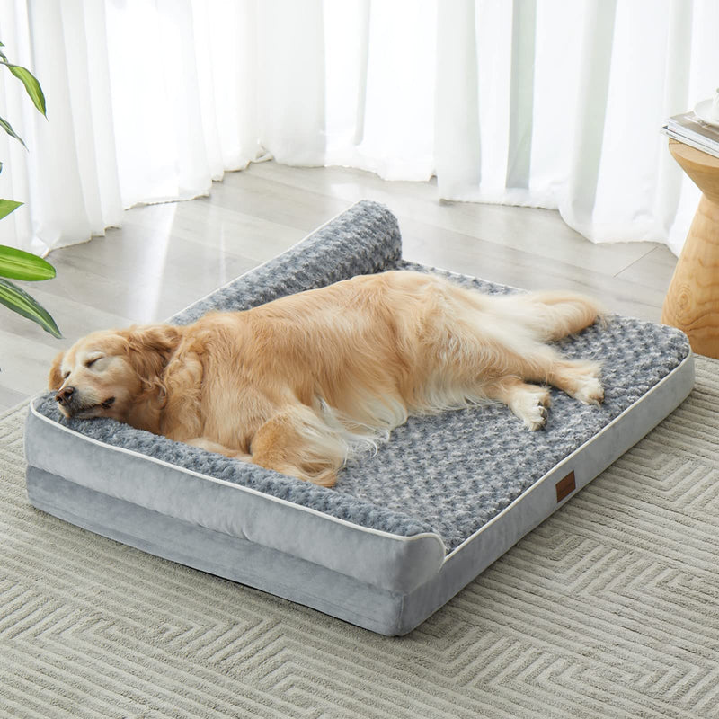 BFPETHOME Orthopedic Dog Beds for Large Dogs-Waterproof Sofa Dog Bed with Removable Washable Cover, Big Pet Bed with Waterproof Lining and Nonskid Bottom,Pet Bed for Large Dogs