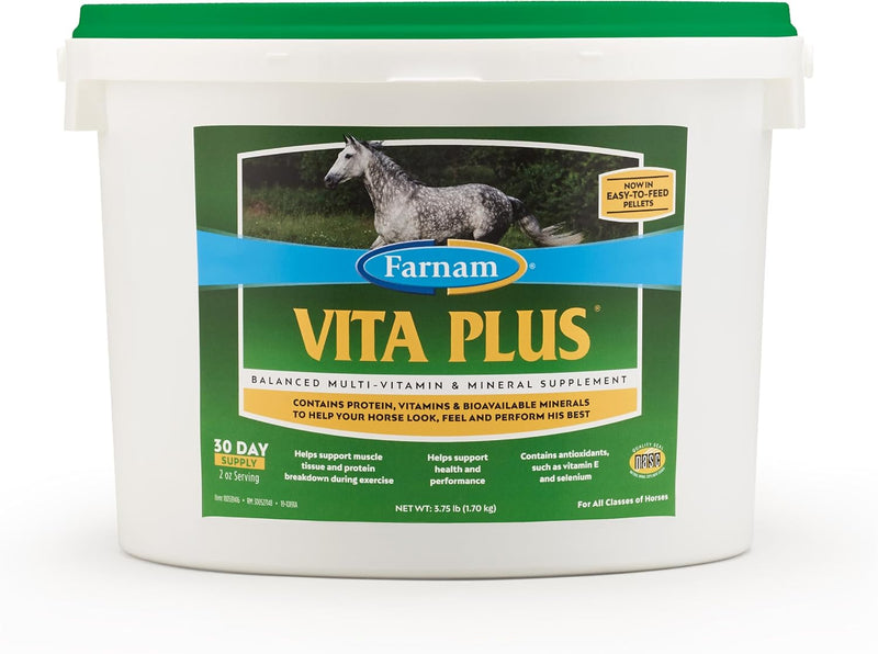 Farnam Vita Plus Balanced Multi-Vitamin & Mineral Horse Supplement, Vitamin Supplements, Provides Balanced Nutrition to