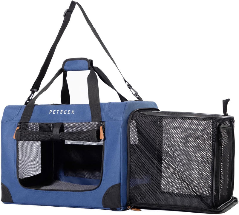 Large Cat Carrier Soft Sided, Expandable Portable Small Dog Carrier, 19.7