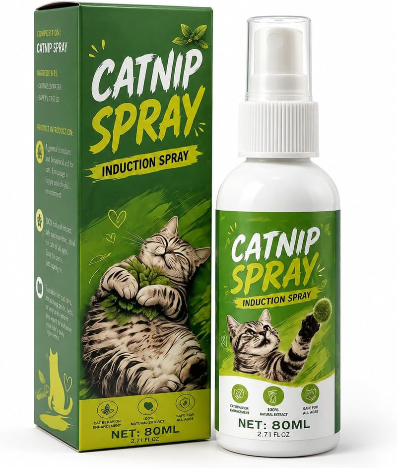 Catnip Spray for Cats – 100% Natural Catnip Spray, Boosts Playfulness & Helps Reduce Stress, Refreshes Toys, Encourages