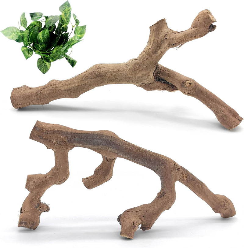 VCEPJH Snake Climbing Branch, 2Pcs Reptile Wood Natural Cork Log Tank Accessories Tree Trunk for Chameleon Bearded Drago