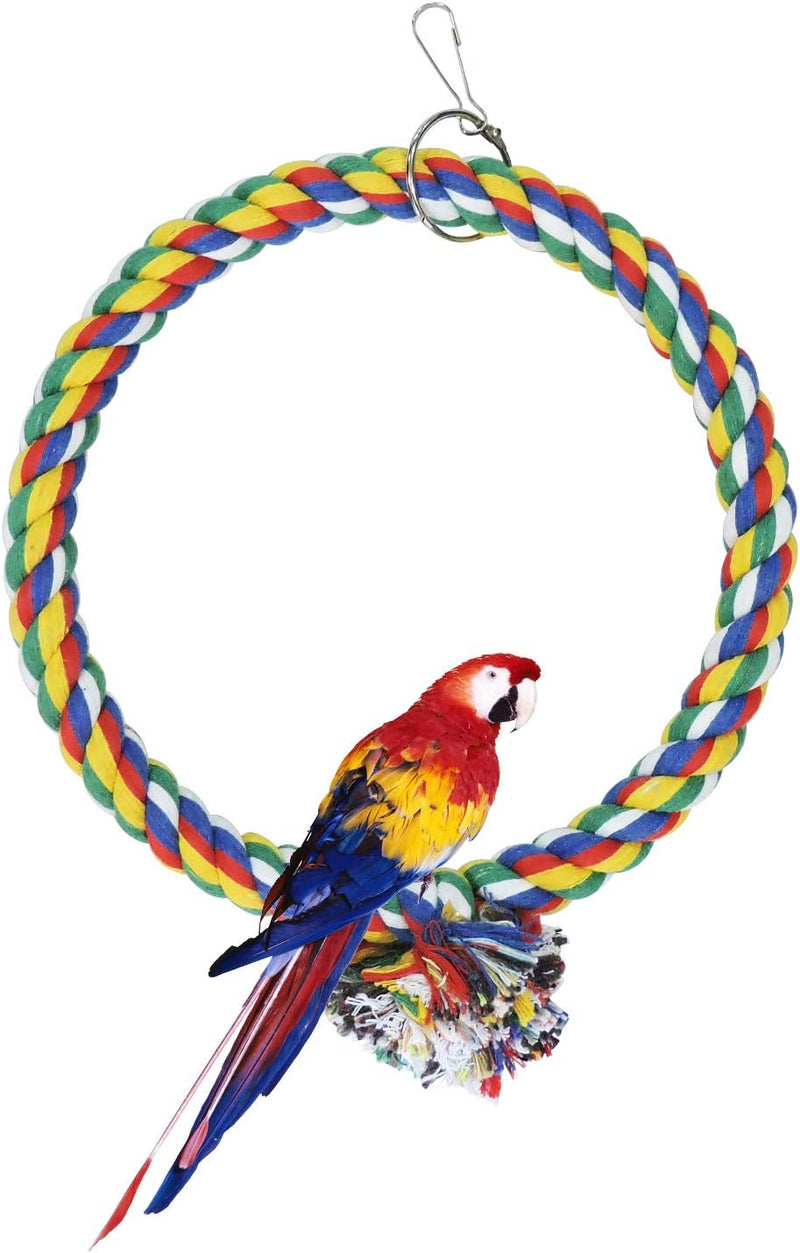 WishLotus Bird Swing, Cotton Rope Swing with Bite Resistance Perches for Parakeets, Budgie, Cockatiels, Conures, Finches