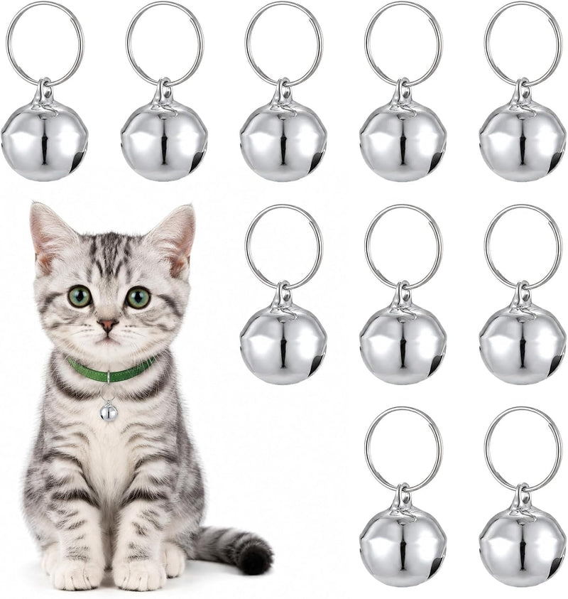 10 PCS Pet Bells for Dog Cat Collar, Silver Small Cat Bell Jingle Bells