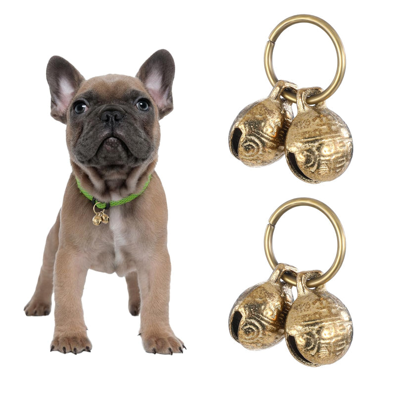 Styquenzer Copper Bell for Dog Collar, 4 PCS Brass Dog Bells Extra Loud Collar Bell for Pet Tracking Anti Lost Training Pets Pendant Accessories Anti Theft Bells for Little Dogs & Cats