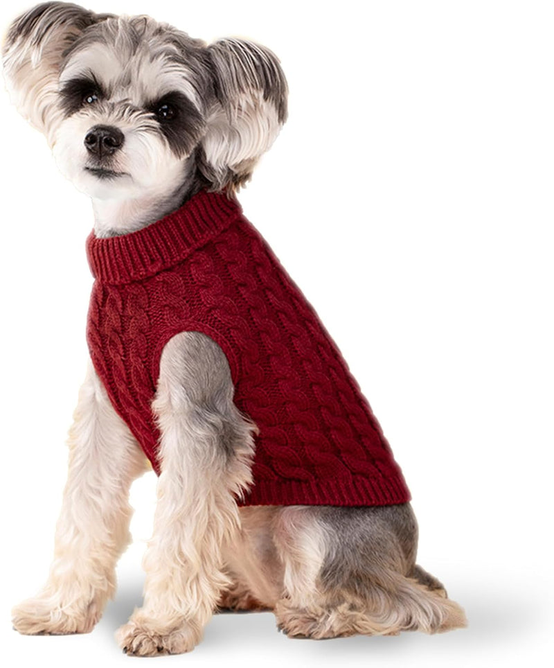 Dog Pullover Turtleneck Sweater Cozy Small Dog Warm Winter Sweater Red S for Bulldog, Poodle, Yorkshire, Cocker Spanie e