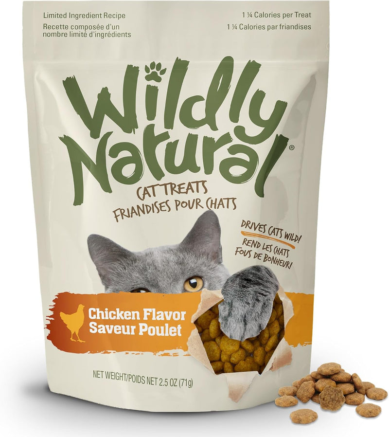 Wildly Natural Crunchy Cat Treats, Protein Cat Treat, Chicken Flavor, 2.5oz