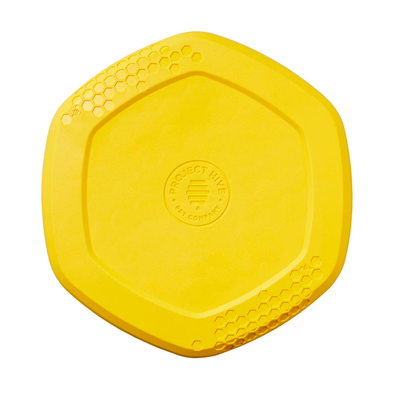 PROJECT HIVE ·PET COMPANY· Dog disc - Great for Fetch - Includes a Lick mat on Back - Floats in Water, Smooth Glide - Made in The USA (Unscented Yellow)