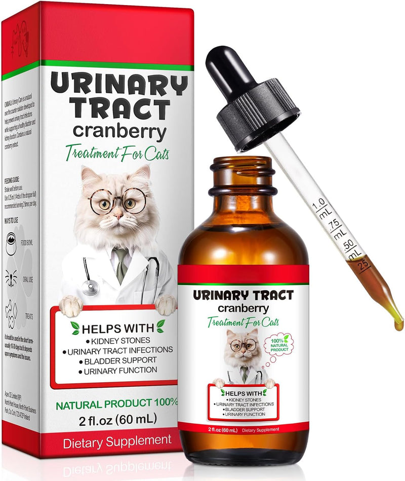 Urinary Tract for Cats, Natural Cat Urinary Tract Infection Treatment Drops Supports Bladder, Kidney Stone, Cat UTI, Cra