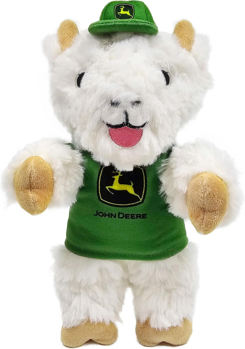JohnDeere Goat Plush Toy for Dogs and Cats with Squeaker, Wearing a John Deere Jersey! Safe, Fun & Sporty Goat Shaped Do
