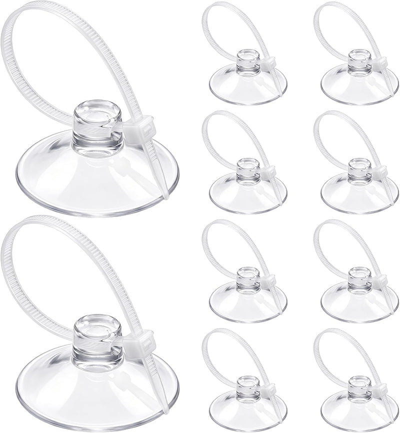 10 Pack Suction Cups with 10 Adjustable Zip Ties for Aquarium Fish Tank Binding Moss Shrimp Dodging Nest