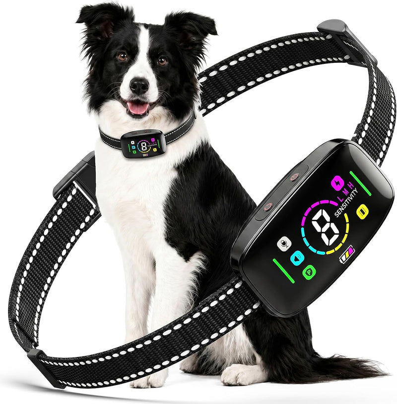 Smart Dog Bark Collar, Anti Barking Collar with 4 Training Modes, 8 Adjustable Sensitivity, Rechargeable IP67 Waterproof