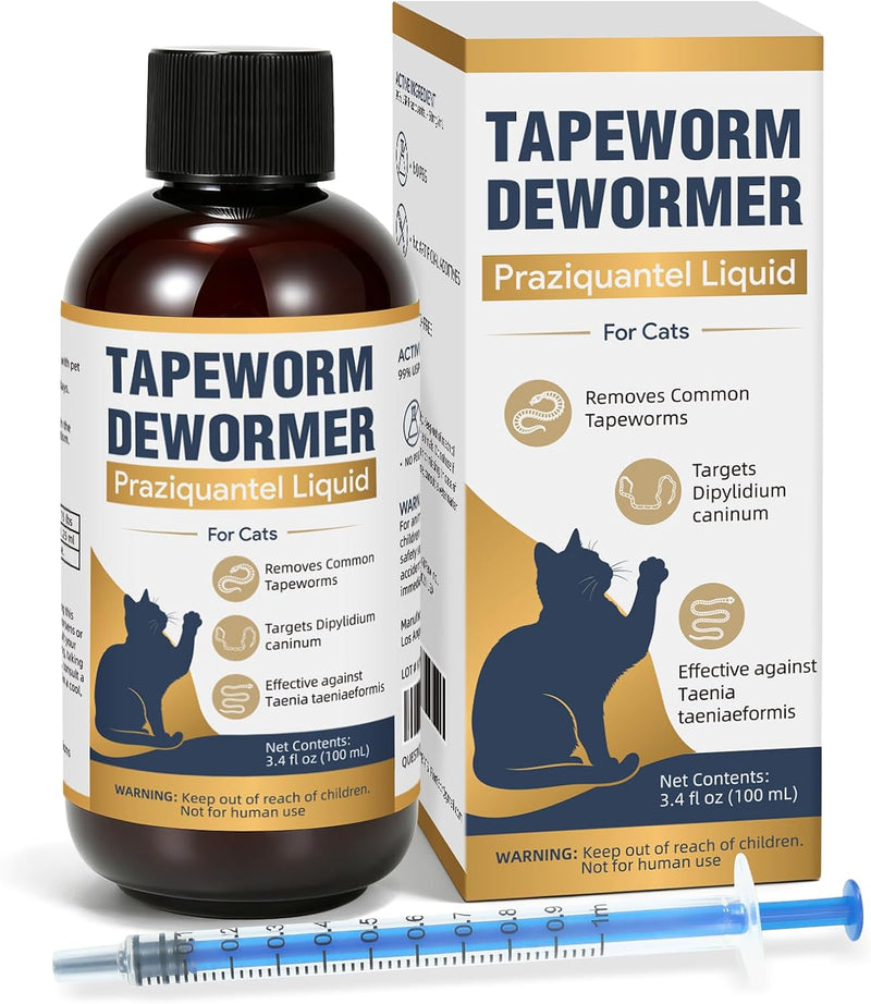 Dewormer for Pets, No More Tapeworms in Cats,Tapeworm Support Liquid Formula, 100 ml, Chicken Flavor