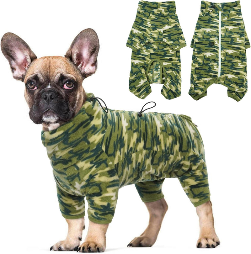 ROZKITCH Small Dog Camo Coat, Pet Windproof Warm Cold Weather Jacket Vest with Luminous Zipper, Jumpsuit Apparel Outfit