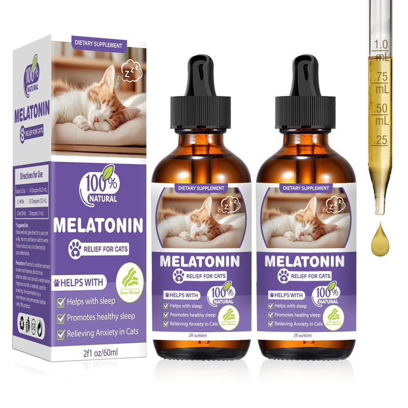 FHZRLP Cat Melatonin, Melatonin for Cats, Cat Tranquilizer to Anxiety Relief for Feline and Stressful Emotions in Kitten, Cats Sleep Aid to Promote Relaxation and Entry into Sleep in Kitten