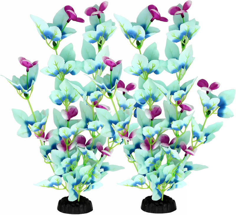 16 Inch Silk Aquarium Fish Tank Plant Betta Fish Tank Decor,2 Pack