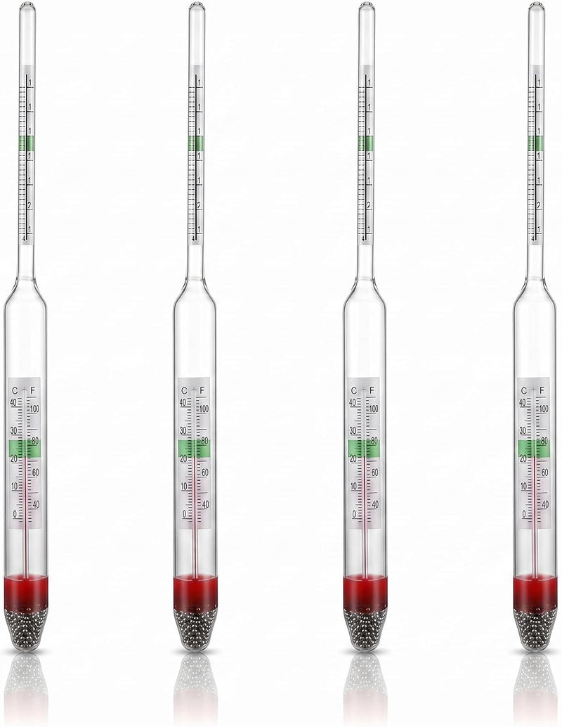 balacoo 4 Pcs Floating Aquarium Hydrometer with Thermometer 32-110°F/0-43°C