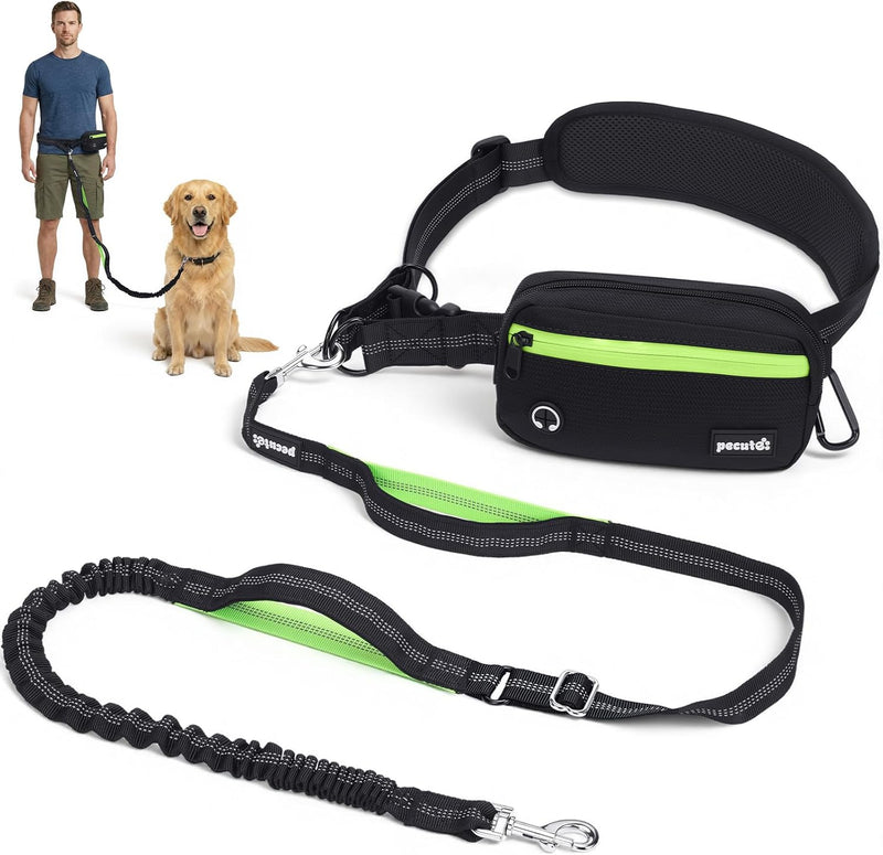 Pecute Heavy Duty Hands Free Dog Leash for Large Breeds with Waist Pouch