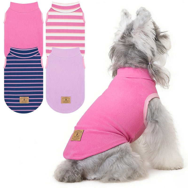 XPUDAC 4 Pack Dog Sweaters Turtleneck Dog Clothes for Small Medium Large Dogs Boy Girl Warm Puppy Vest Shirt Winter Pullover Pet Sweatshirt Outfits, Pink, M