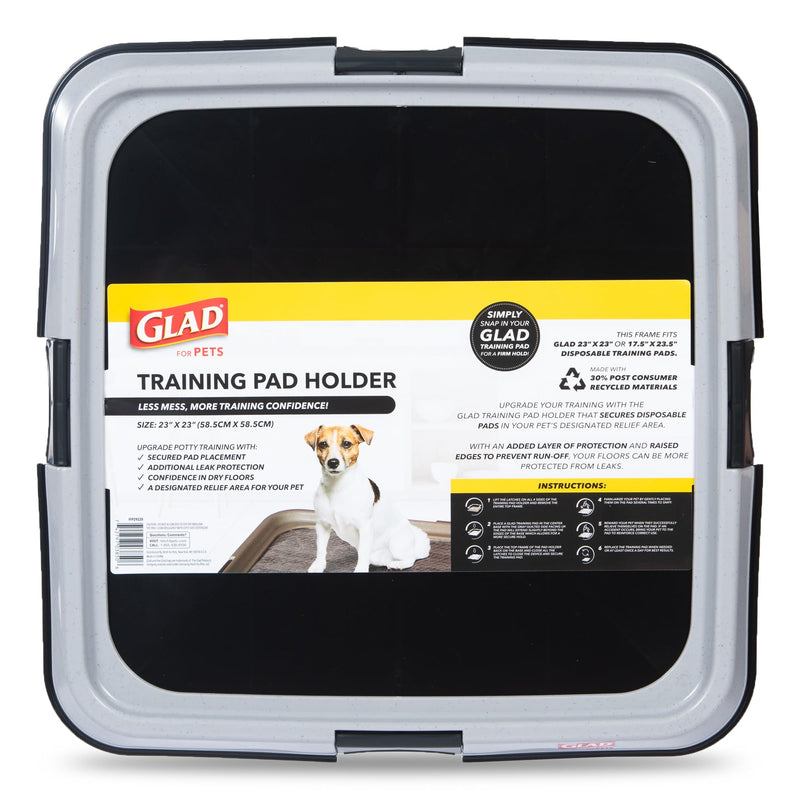 Glad for Pets Puppy Potty Training Pad Holder for Disposable Pads - Puppy Potty Tray, Dog Potty Training Tools for Indoor Pee Pad Station, Potty for Dogs - Fits 23