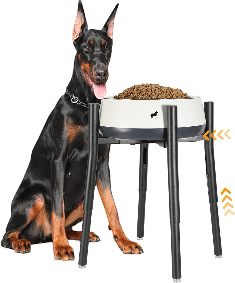 PROERR Raised Single Dog Bowl Stand for Medium Large,Adjustable 12-16