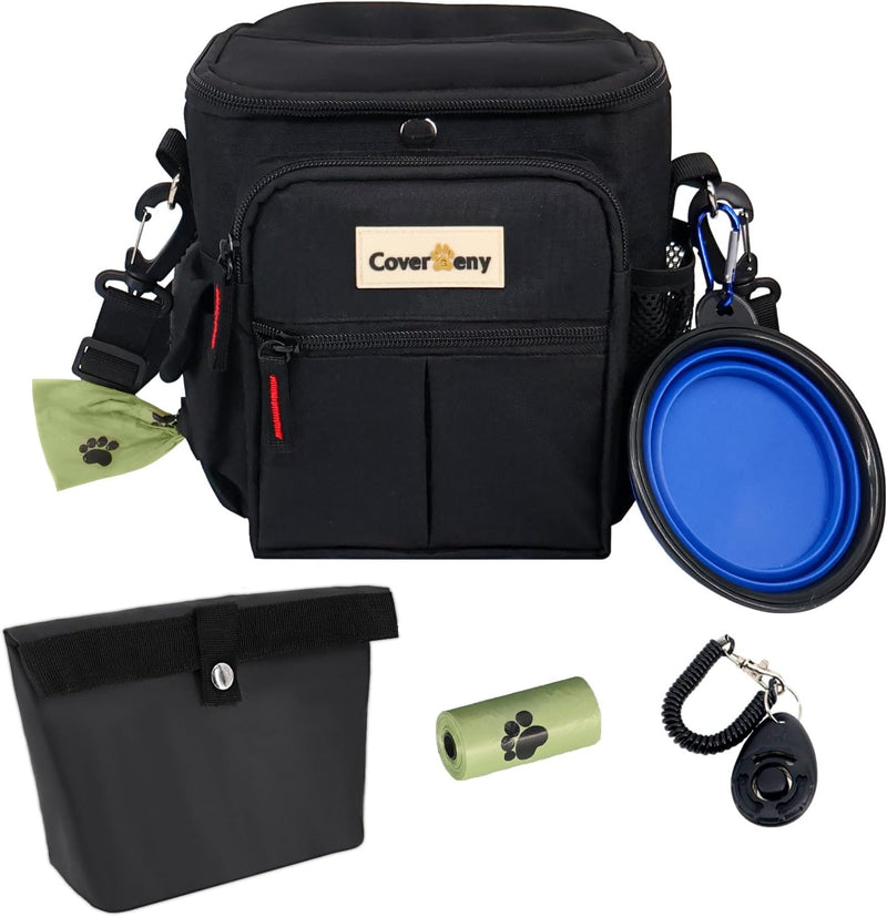 Dog Treat Pouch Open Top for Quick & Spill-Proof Access, Removable Pouch|Poop Bag Dispenser|3 Ways to Wear, Dog Treat Ba