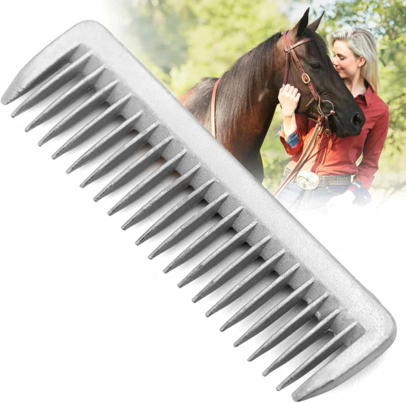 Jeffers Equine Aluminum Pulling Comb – Lightweight Mane & Tail Grooming Comb for Horses – Detangling, Thinning, Equestri
