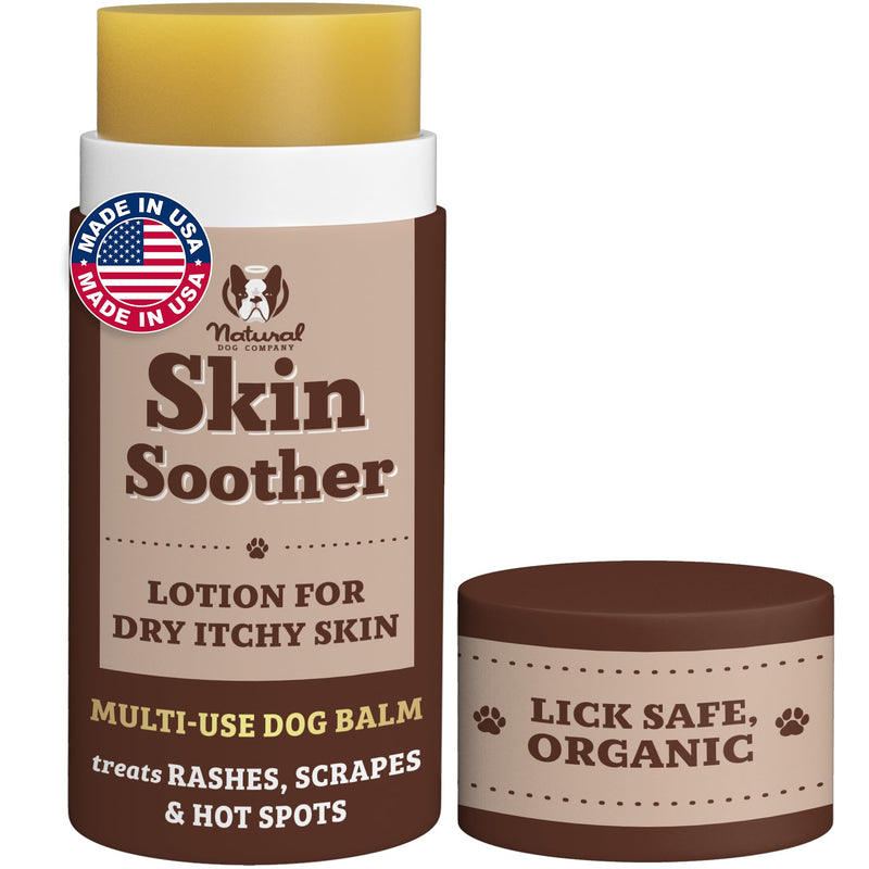 Natural Dog Company Skin Soother Balm for Skin Irritation, Allergy and Itch Relief for Dogs, Hot Spot Treatment, Dog Moisturizer for Dry Skin, Healing Ointment with Coconut Oil & Vitamin E, 2 oz Stick