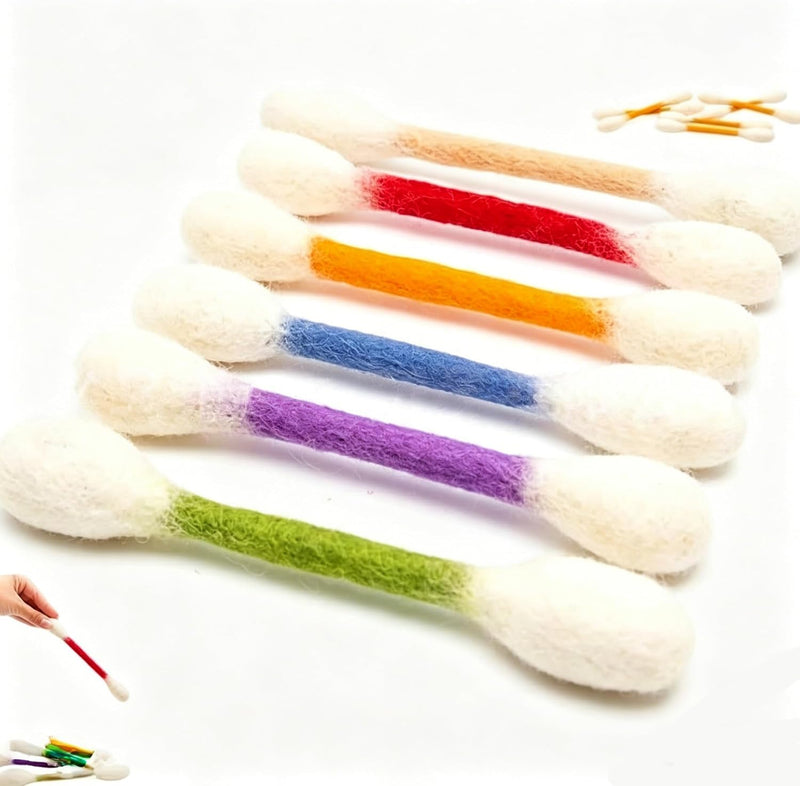 6 PCS Swabs Cat Toys with Catnip,Cat Qtip Toy,Cotton Swabs Cat Toys with Catnip,Durable for Chew,Interactive Kitty Kick
