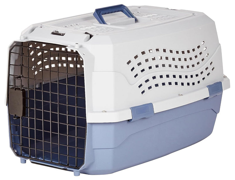 Amazon Basics Sturdy Portable 2-Door Top-Load Hard-Sided Pet Travel Carrier with Secure Ventilation, Handle, Front & Top Entry for Dogs, Cats, 22.8