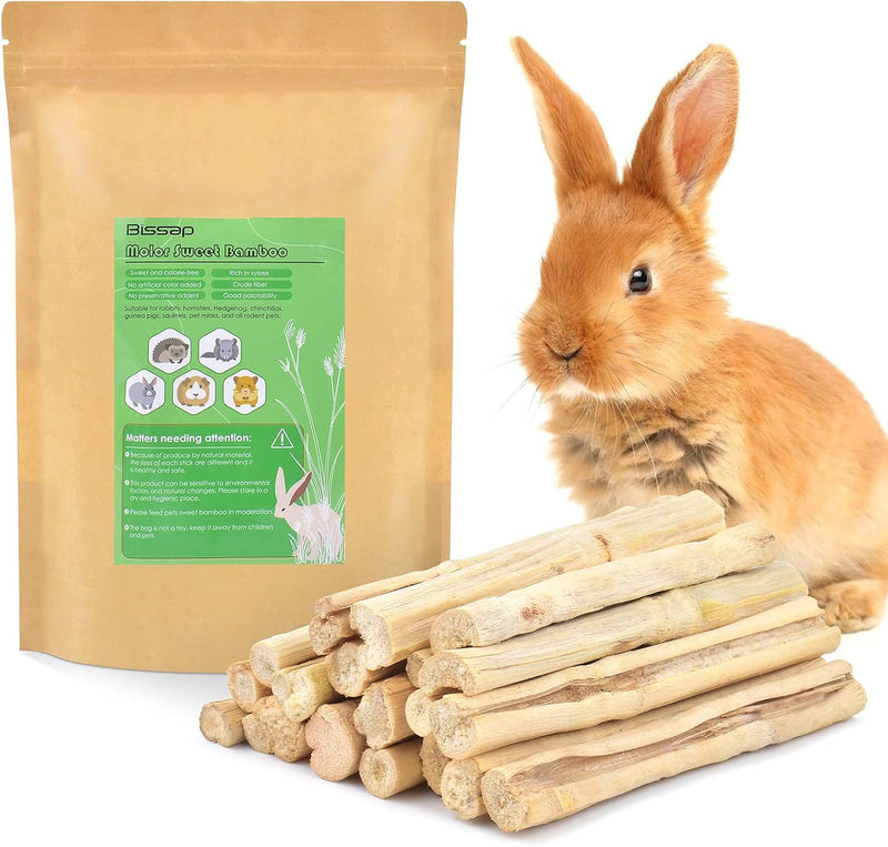 Bissap 250g/0.5Ib Sweet Bamboo Chew Sticks for Rabbits, Bunny Molar Treats Snack for Small Animals Hamster Chinchilla Gu