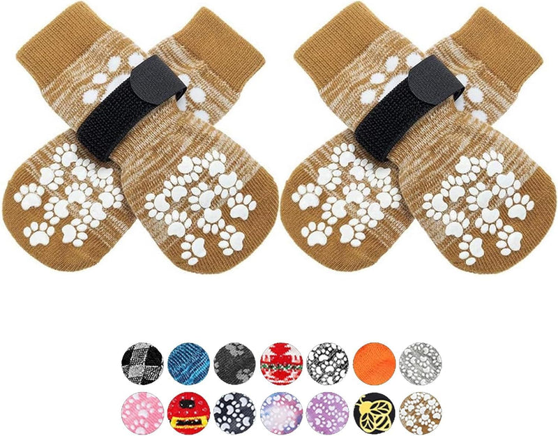 EXPAWLORER Anti Slip Dog Socks to Prevent Licking Paws, Dog Shoes for Hot Pavement, Dog Booties for Small Medium Large S