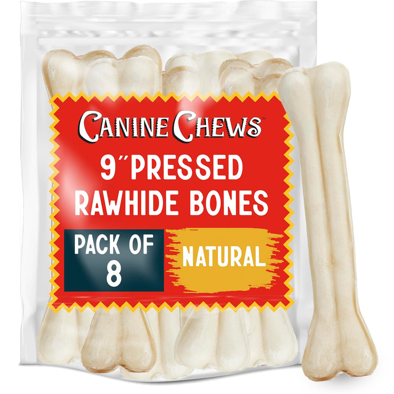 Canine Chews Pressed Rawhide Bones for Large Dogs - 9